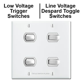 4 Combined Line & Low Voltage Lighting Switches