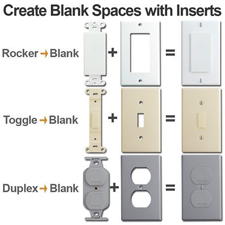 Blank Switch Plate Covers Created with Inserts