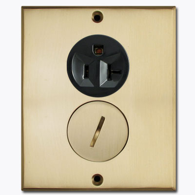 Floor mounted electrical outlet cover plate description