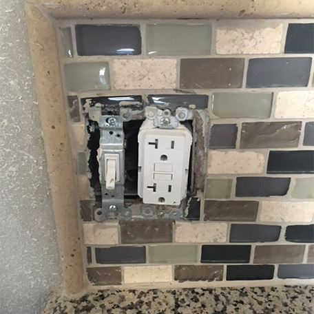 No Room for Switch Plate on Tile Backsplash