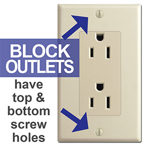 Block Outlets Have Top & Bottom Screws