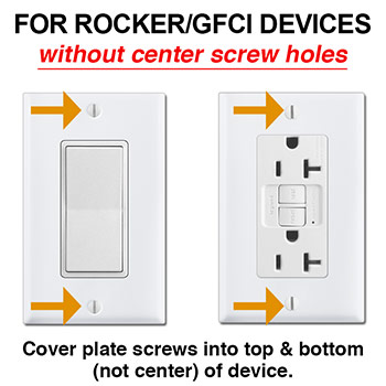 For Rocker Devices with Top Bottom Screw Hole Placement