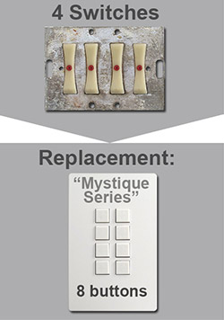 Updating 4 Remcon Switches with Touch Plate Buttons