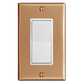 Copper Light Switch Covers Polished Copper White