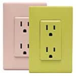Pink and Green Electrical Outlet Switches