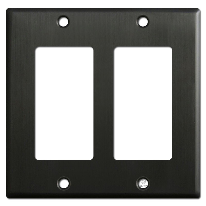 2 Rocker Switch Plate Covers Dark Oiled Bronze
