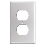1 Duplex Outlet Switch Plate - Brushed Aluminum