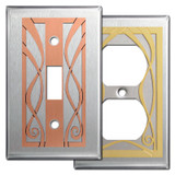 Ribbon Decorative Wall Plate Covers in Black - Kyle Design star wiring receptacles 