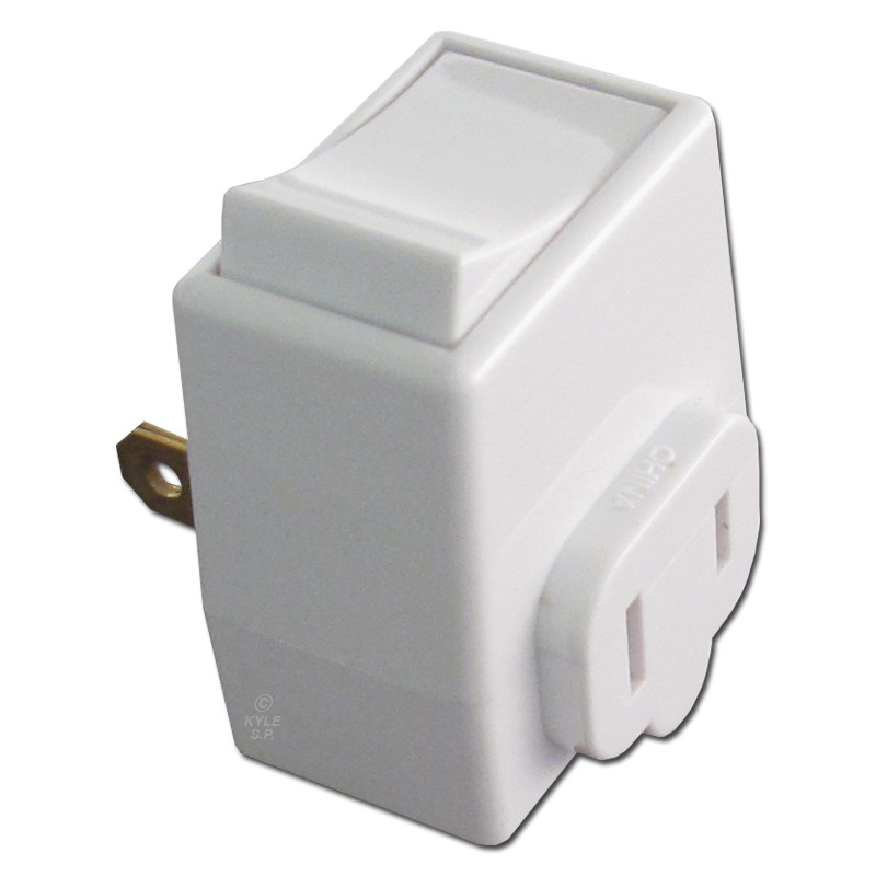 White Plug In On Off Switch Adapter Leviton 1469 W
