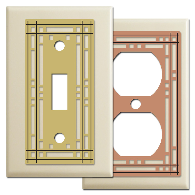 Mission Style Wall Switch Plates In Ivory Kyle Design