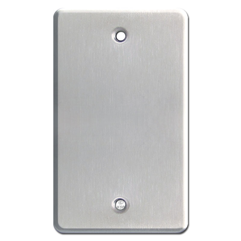 Extra Deep 1 Blank Electrical Wall Plates Satin Stainless Steel