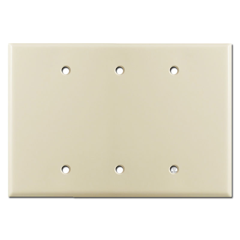 Oversized Triple Blank Wall Plate Cover Ivory