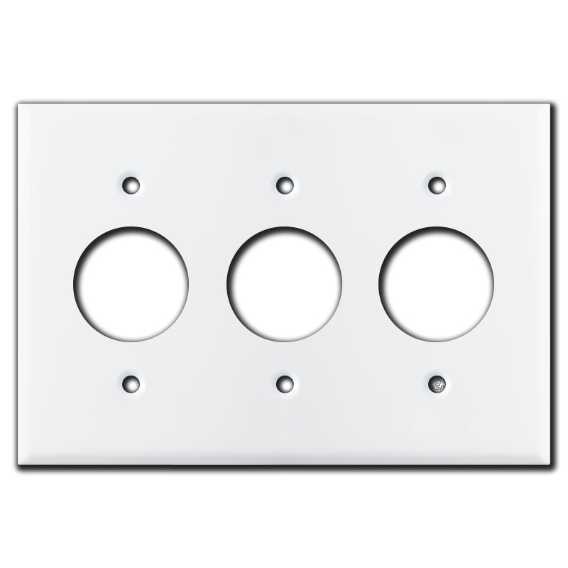 Three Gang Outlet Cover Plates for Round 1.4'' Receptacles