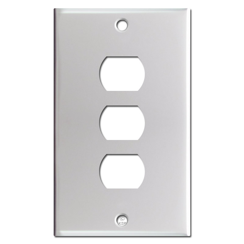 3 Stacked Despard Switch Cover Plates Brushed Aluminum