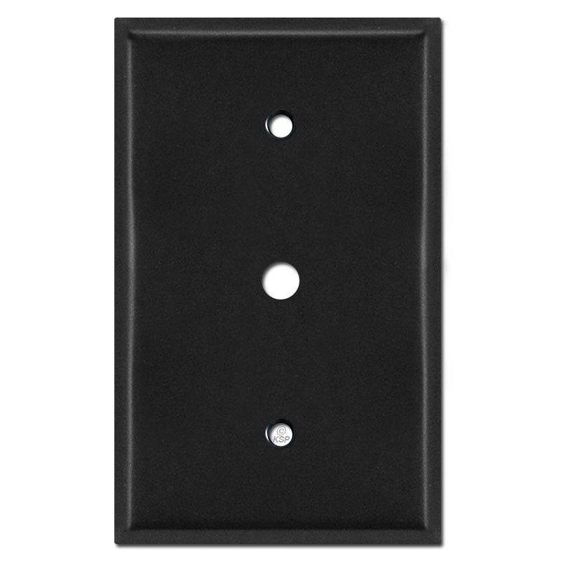 Jumbo Cable Outlet Wall Plate with 3/8'' Hole Black