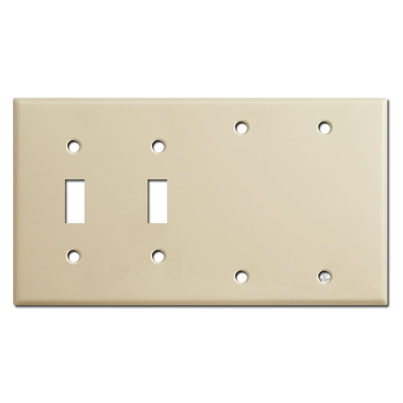 2 Blank 2 Toggle Light Switch Plate Cover Ivory