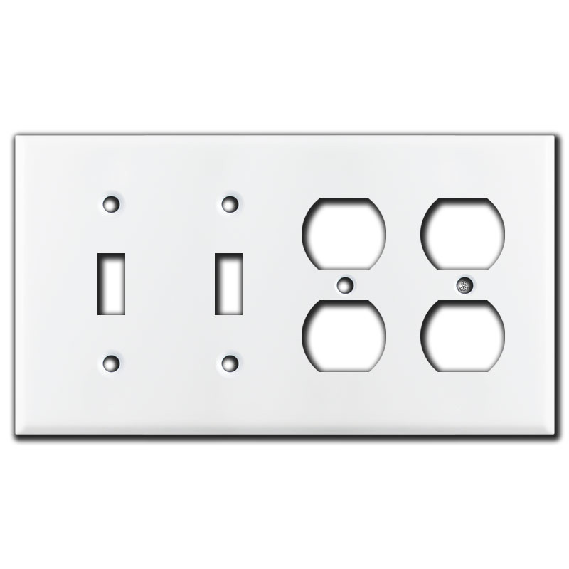 2 Toggle 2 Duplex Outlet 4 Gang Light Switch Wall Plates