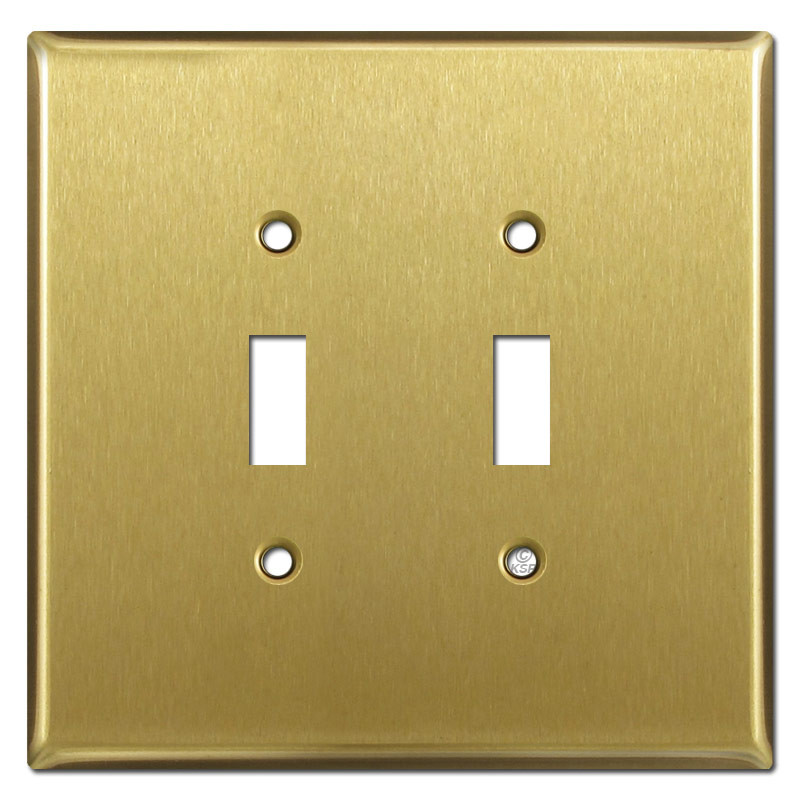 Oversized 2 Toggle Light Switch Covers Satin Brass