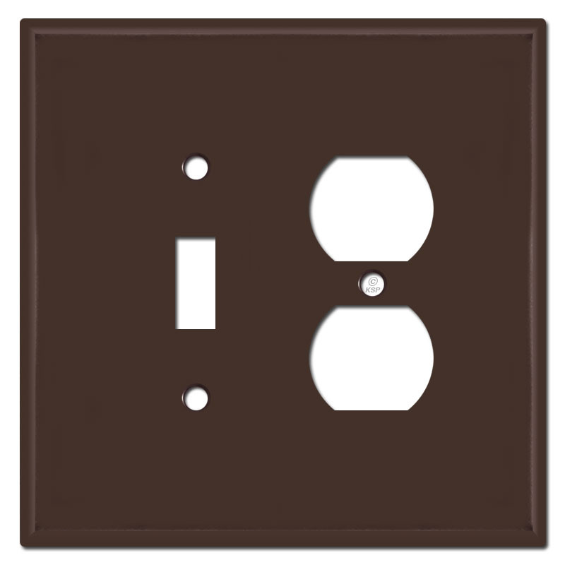 Jumbo Toggle Outlet Combo Switch Plate Covers Brown