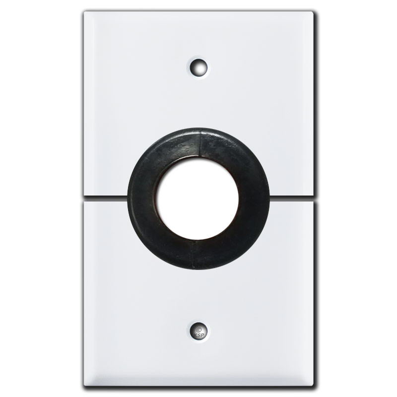 Sectional Cable 1 Hole Horizontal Split Wall Switch Plate White
