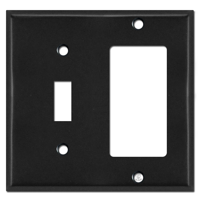 Toggle & GFI Outlet Combination Switch Plate Covers Black