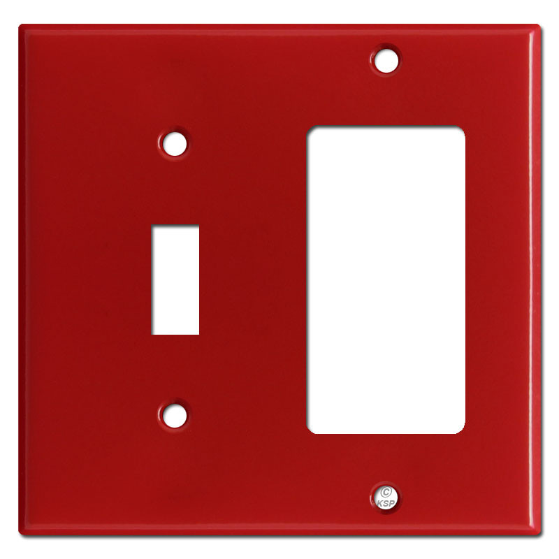 Toggle Switch & GFI Decora Rocker Combo Wall Plate Covers Red