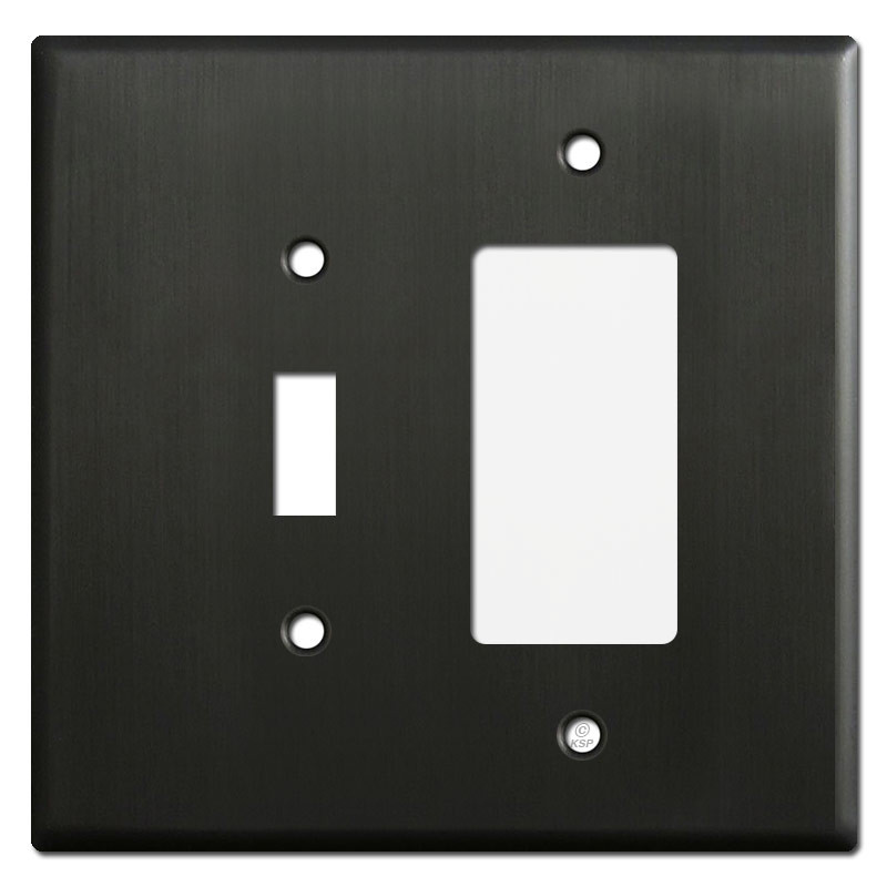 Oversized 1 Toggle 1 GFCI Receptacle Cover Plate Dark Bronze