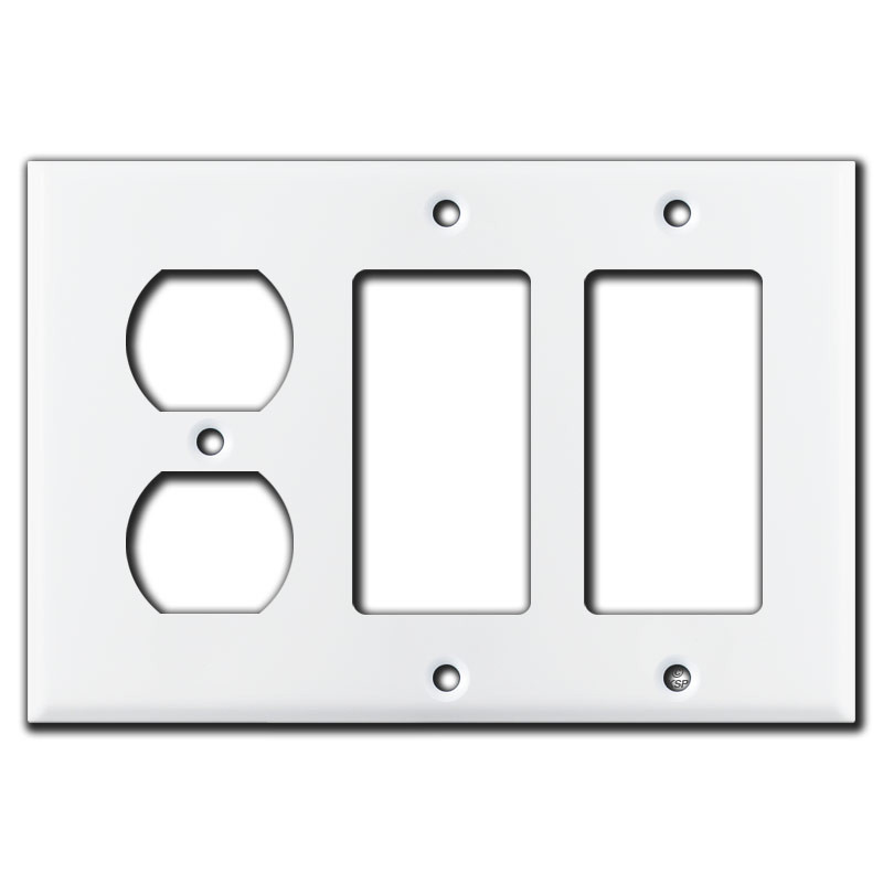1 Duplex Outlet & 2 GFCI Decora Rocker Switch Plates - White