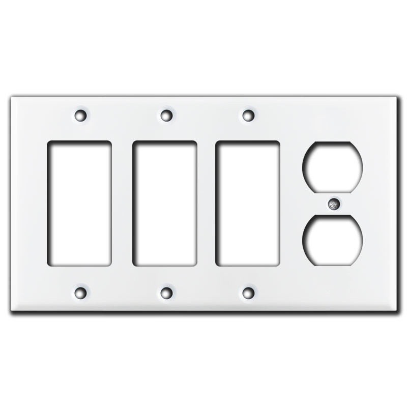 3 GFCI Decora Rocker 1 Duplex Outlet Cover Switch Plates White