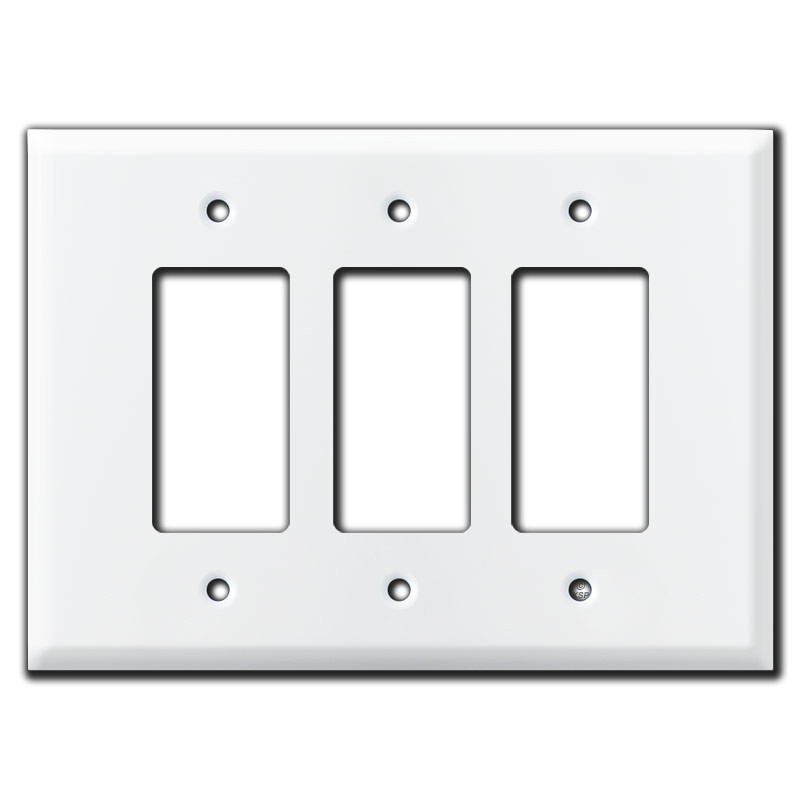 Oversized Triple Gang 3 Decora Rocker Switch Plates White