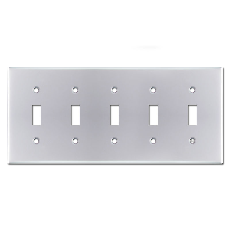 5 gang switch plate stainless steel gang toggle switch wall plate polished chrome 5 gang switch plate stainless steel gang toggle switch wall plate polished chrome