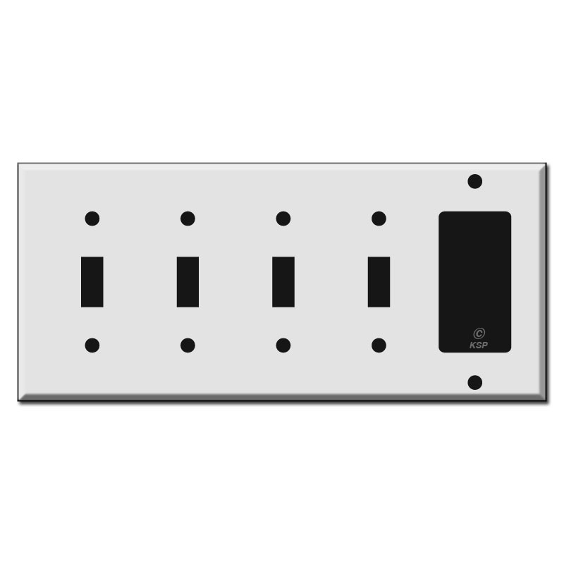 4 Toggle 1 Rocker Switch Plate
