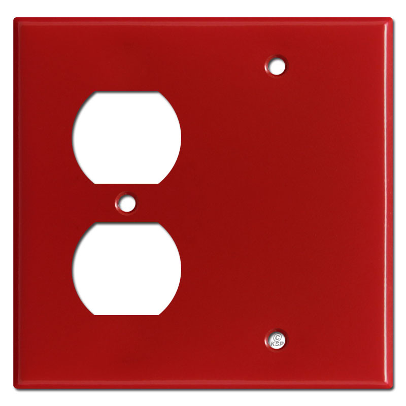 Blank / Duplex Outlet Cover Plate Red Kyle Switch Plates