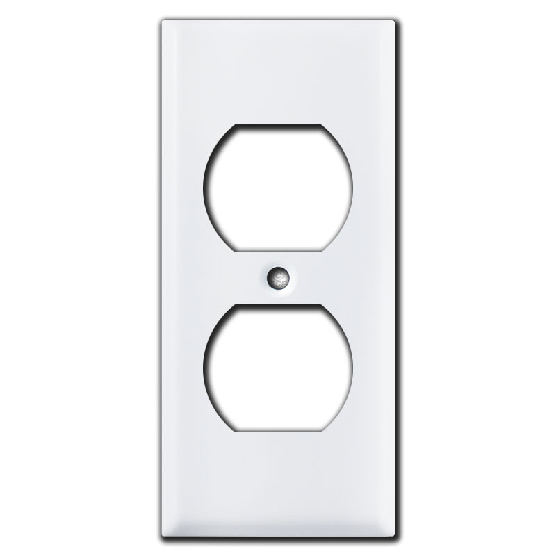 2" Compact Outlet Covers White Kyle Switch Plates
