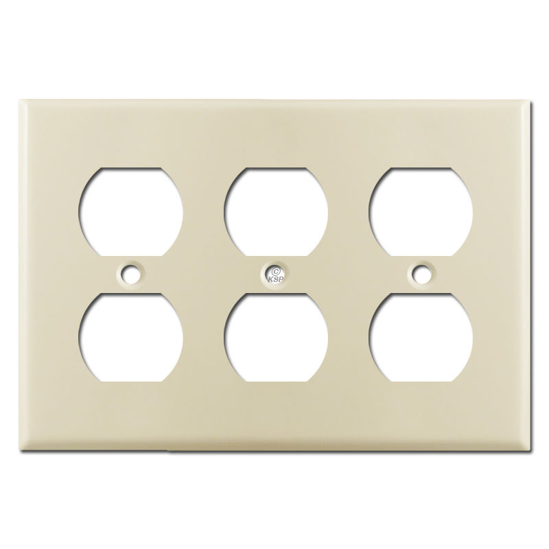 3Gang Duplex Outlet Cover Ivory Kyle Switch Plates
