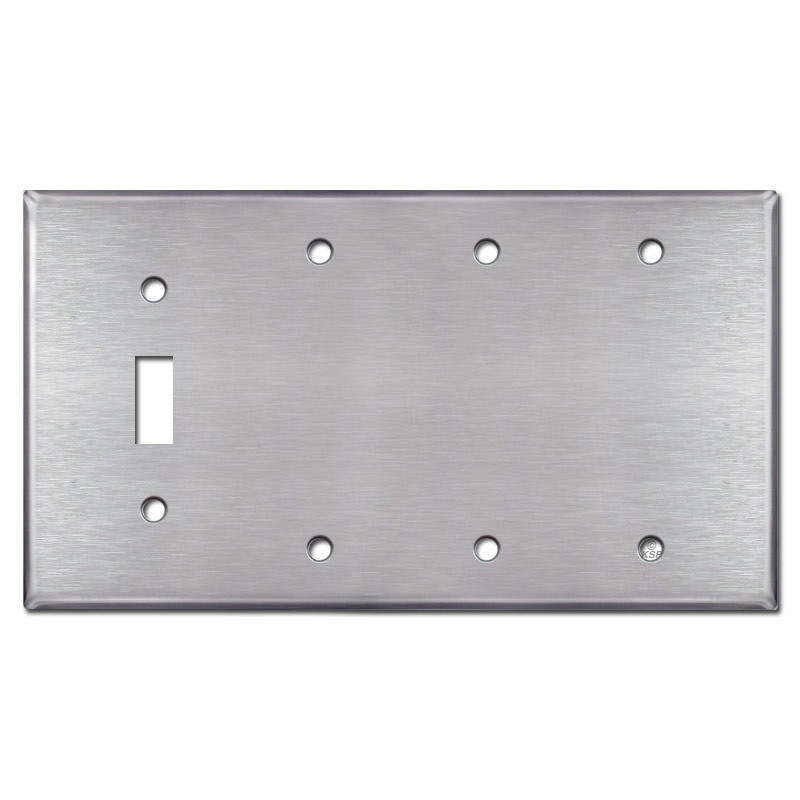 Single Toggle Triple Blank Plate Covers Satin Stainless Steel