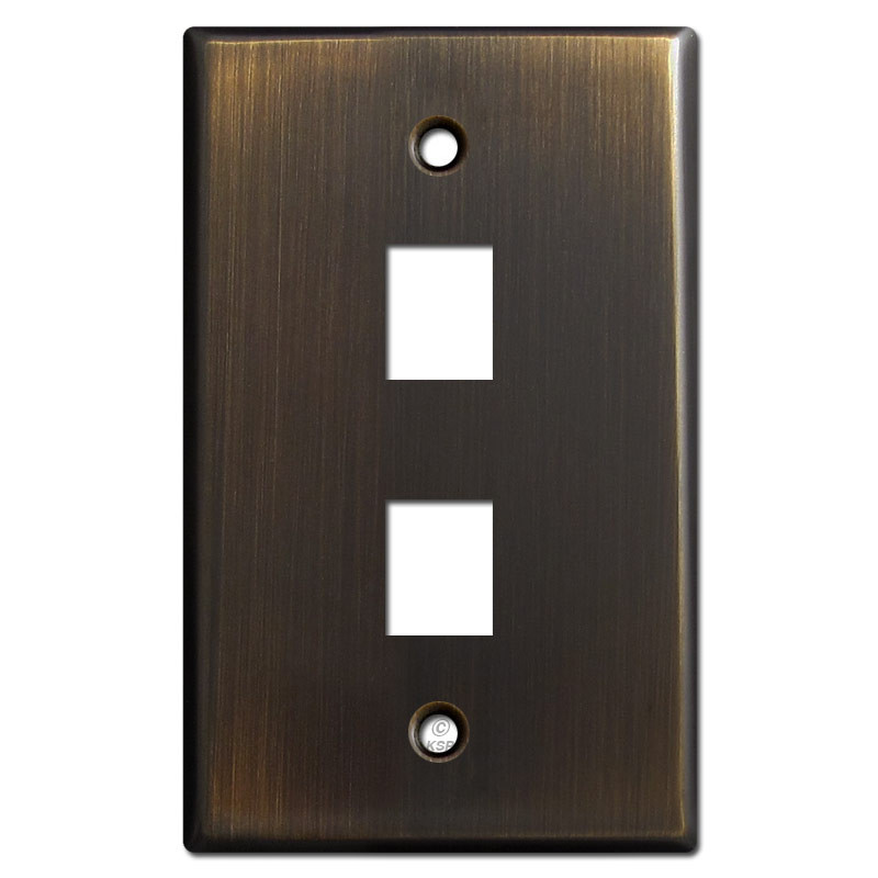 Two Telephone Jack Wall Cover Plates Oil Rubbed Bronze