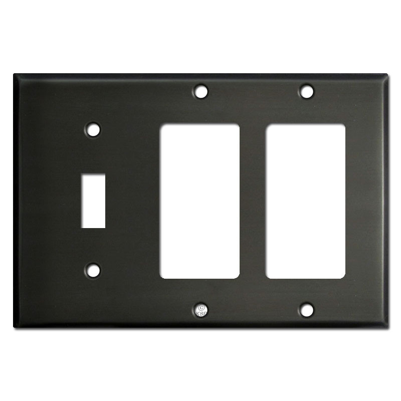 Double Decora Single Toggle Light Switch Plate - Dark Bronze