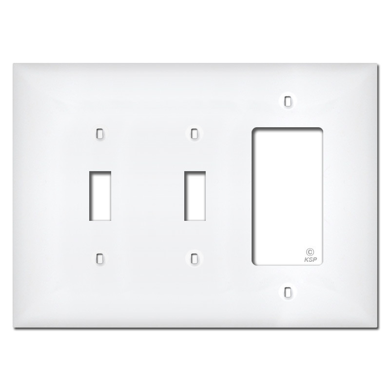 Midway White Plastic 2 Toggle 1 Rocker Switch Plate Covers