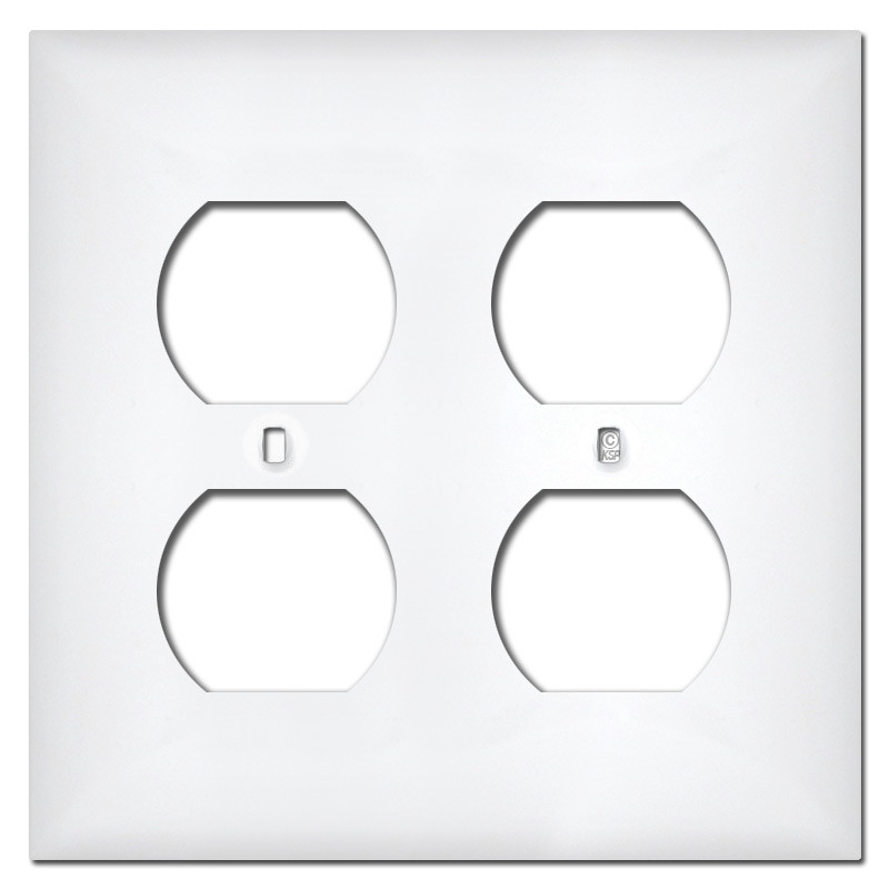 White Plastic 2 Duplex Outlet Covers Kyle Switch Plates