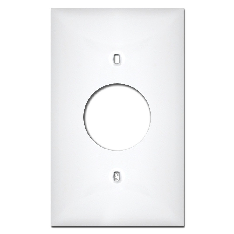 White Plastic 1 Round Outlet Cover Plates Kyle Switch Plates