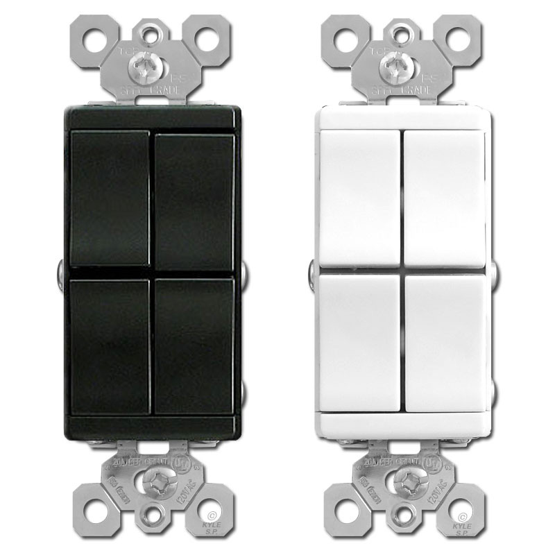 Pass & Seymour 4 Single Pole Combo Rocker Switches TM81111