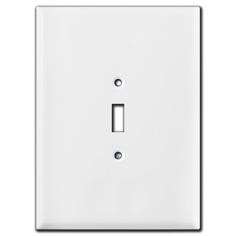 Biggest 1 Toggle Switch Plate Cover in 7.5'' Tall Jumbo Size White