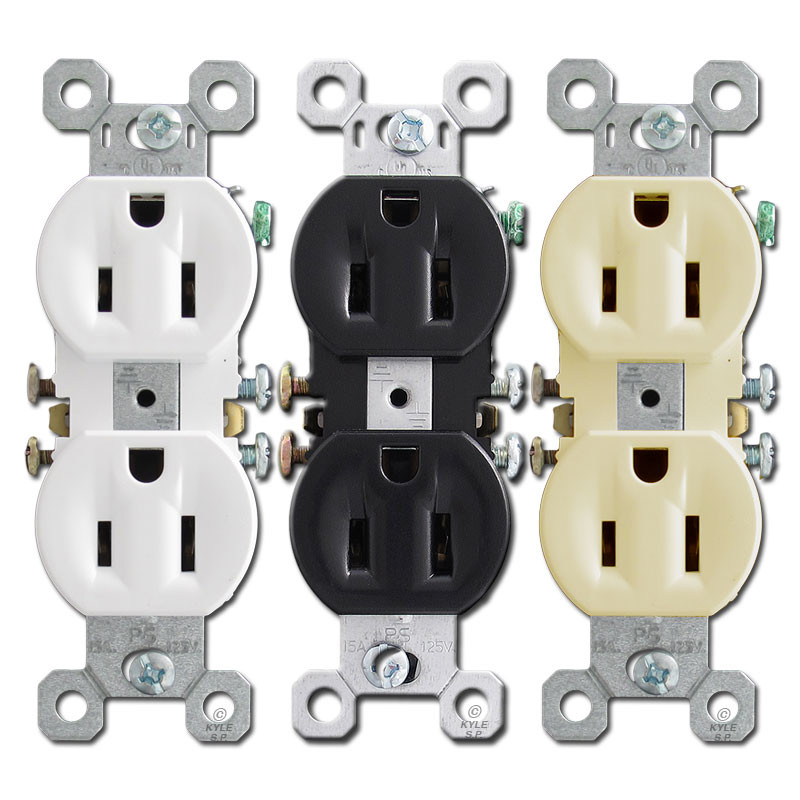 15A Duplex Receptacle Pass and Seymour 3232 Kyle Switch Plates