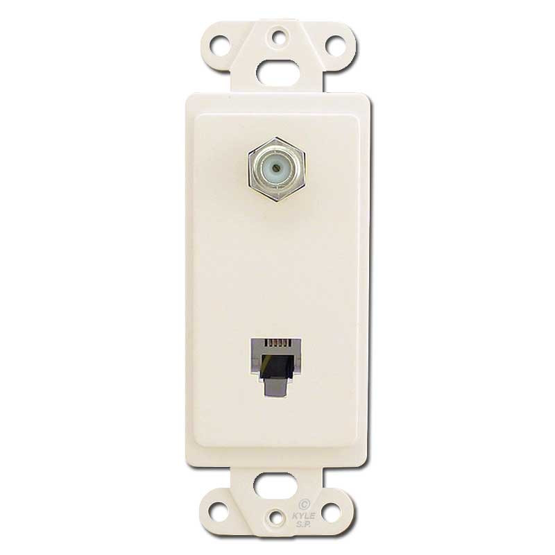 Decorator Cable TV Wall Jack White