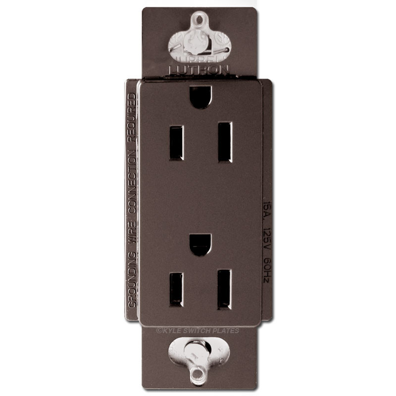 Decor Outlet Receptacle 15A Brown Lutron Claro