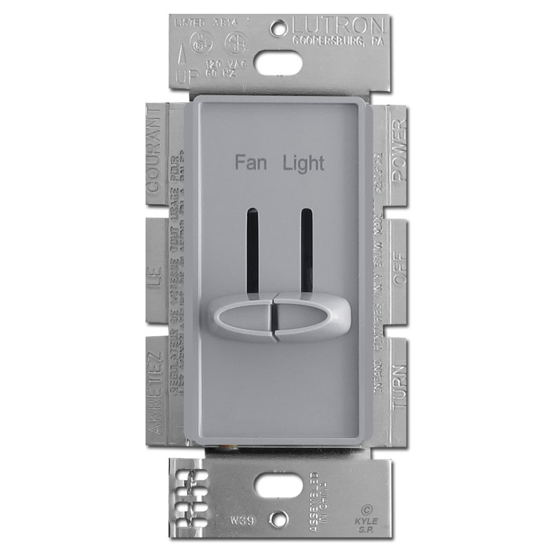 Gray Dual Fan Control Light Dimmer Switches Lutron Skylark