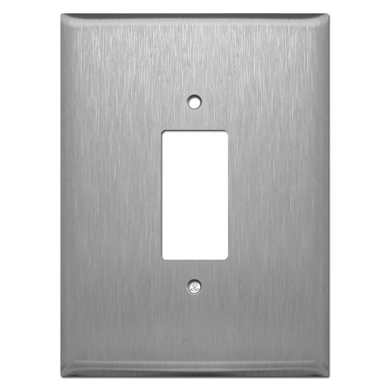 Super Jumbo 7.5" Decora Outlet Rocker Switch Cover - Stainless Steel Jumbo Stainless Steel Outlet Covers