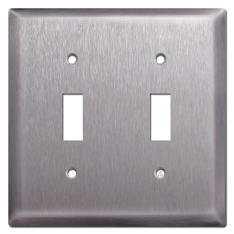 Deep 2 Toggle Light Switch Plates - Stainless Steel