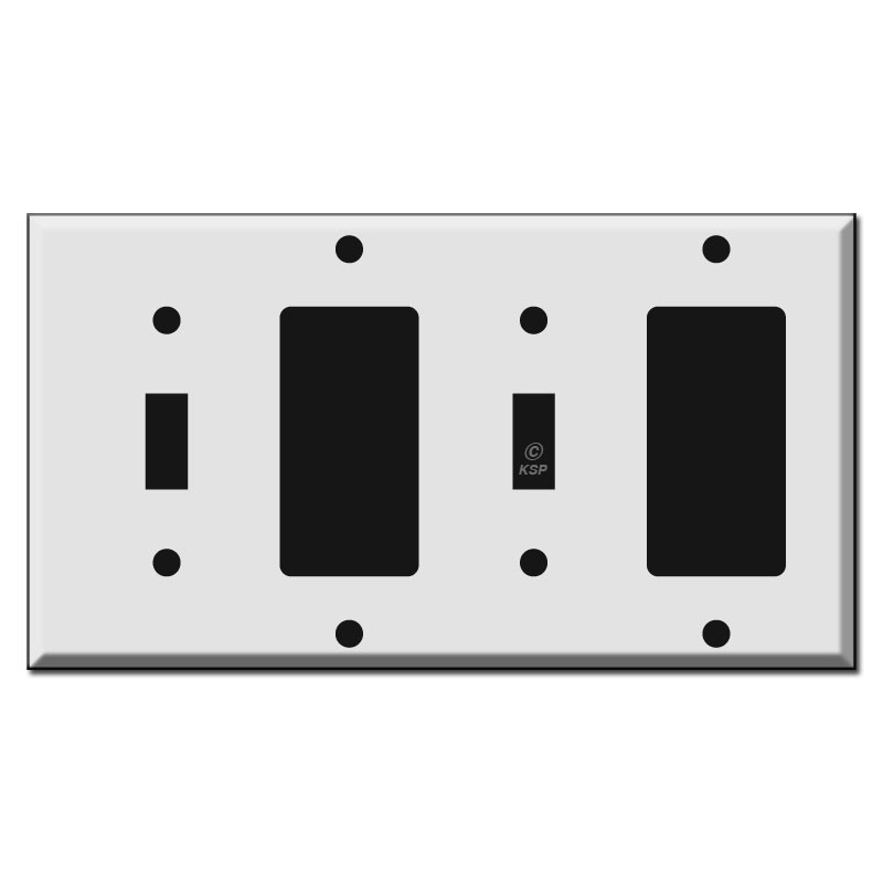 6-Gang Wall Plate Cover for Paddle//Rocker Light Switches and Outlets Decora